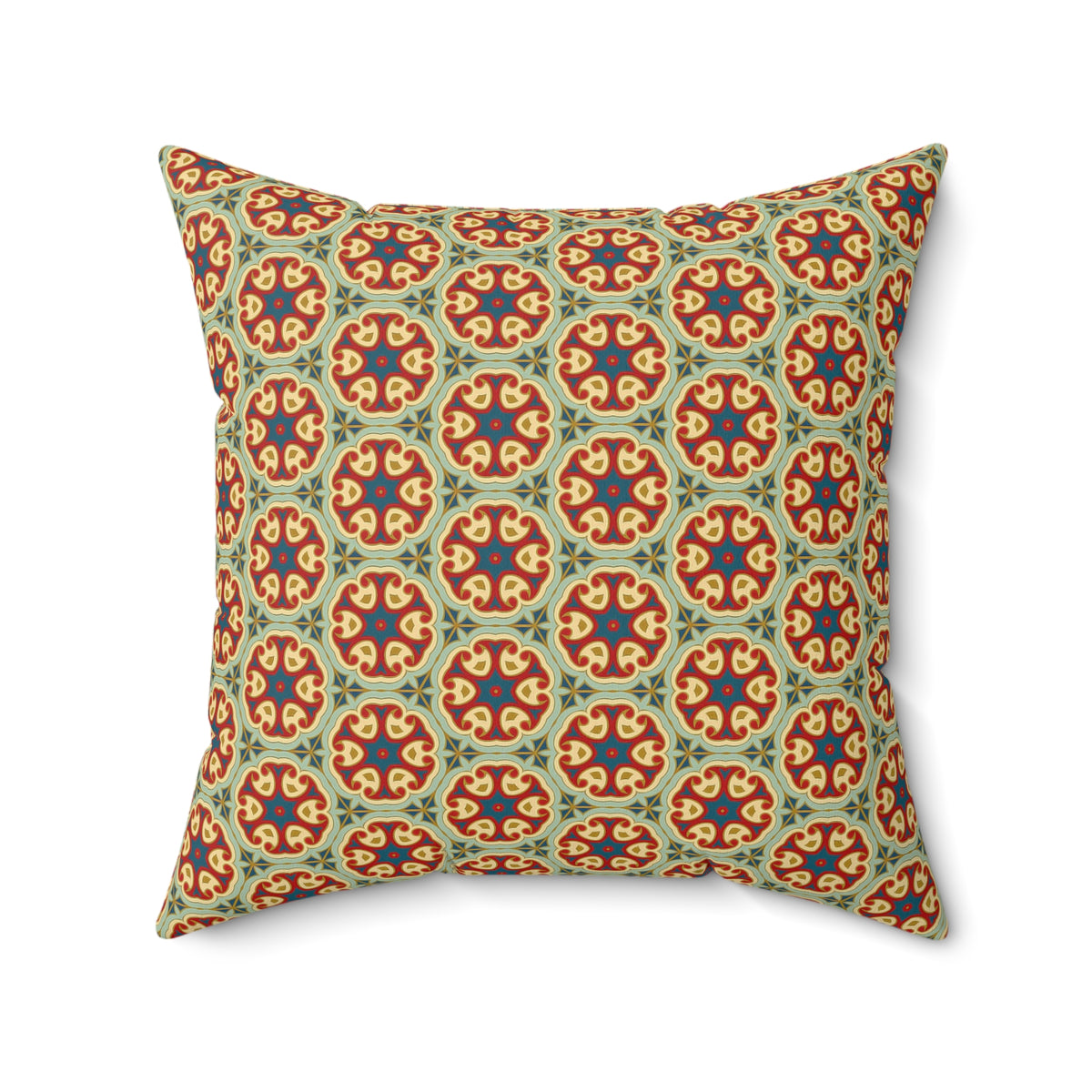 Sunlit Arabesque Square Throw Pillow - Spun Polyester - Double-Sided Print - Concealed Zipper - Available in 4 sizes.