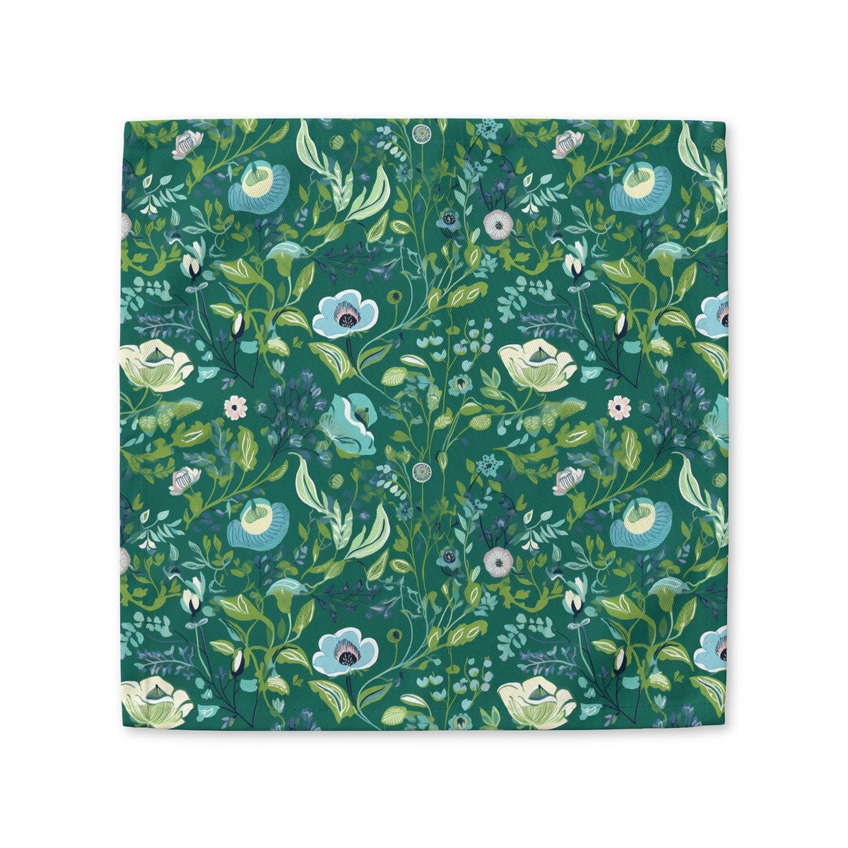 Serene Green Floral cotton twill napkin