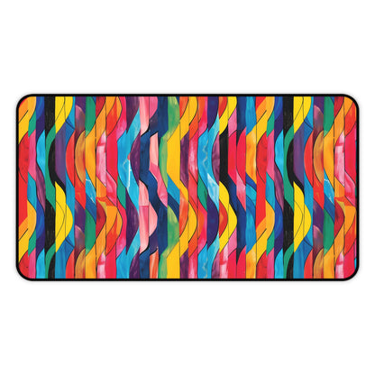 Retro Ripples Desk Mat (Desk Pad) - Colorful Vibes for Your Desk! Available in 3 sizes.