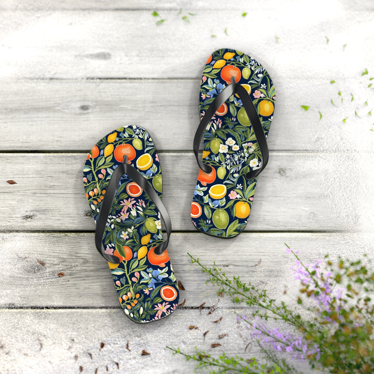 Magical Fruitiness Flip Flops. 5/8" Thick Comfortable Summer or Winter Gym/Sauna Footwear for Men and Women.