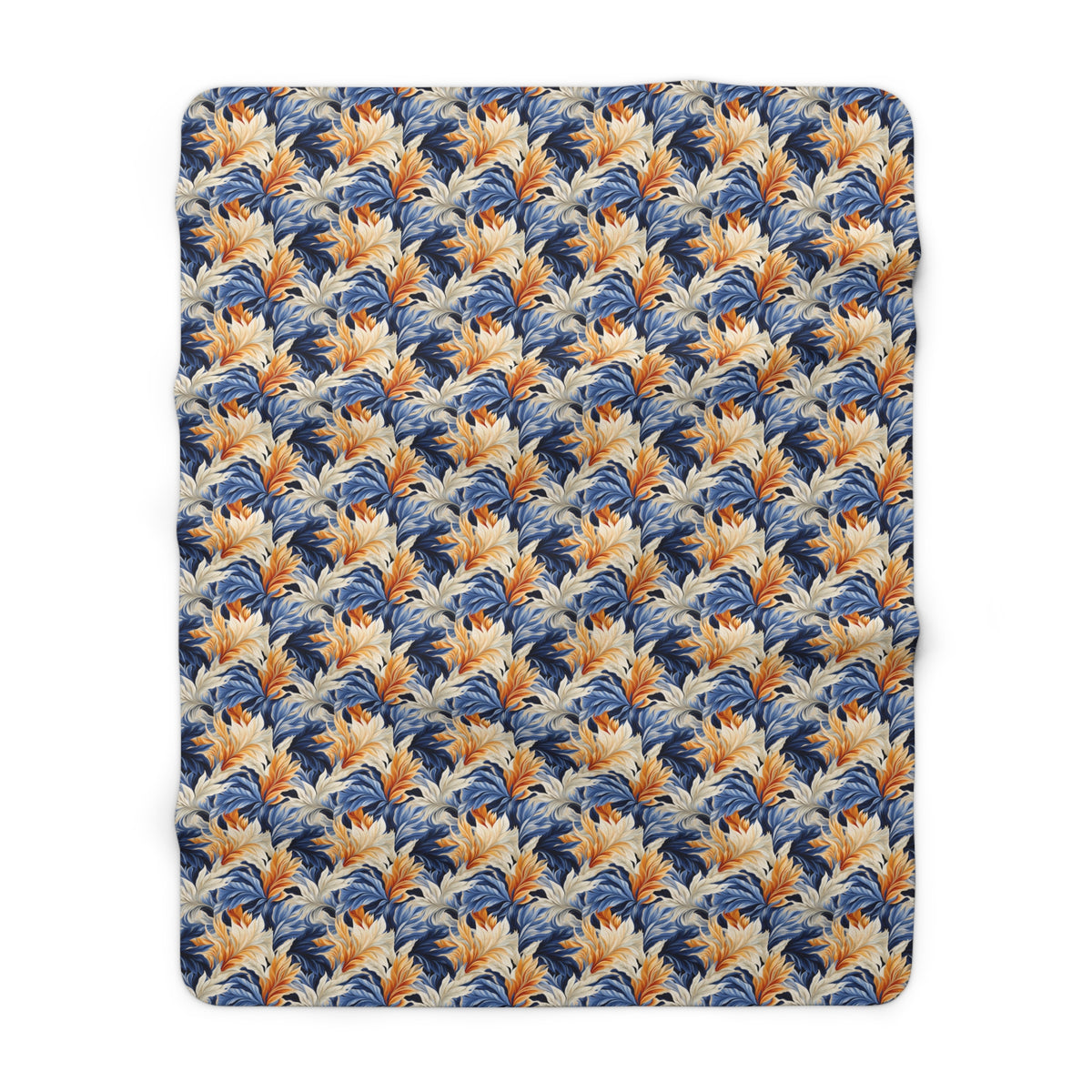 Feathered Fresco Fusion Sherpa Fleece Blanket - Wrap Yourself in Whimsy - A Tapestry of Comfort and Style! Available in 2 sizes.
