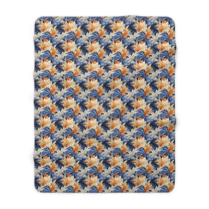 Feathered Fresco Fusion Sherpa Fleece Blanket - Wrap Yourself in Whimsy - A Tapestry of Comfort and Style! Available in 2 sizes.