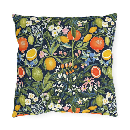 Magical Fruitiness Square Outdoor Pillow - Spun Polyester - Double-Sided Print - UV-Resistant - Water-Resistant - Available in 3 sizes.