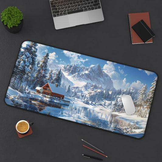Winter Wonderland Retreat Desk Mat (Desk Pad) - Escape to a Winter Wonderland with Every Task! Available in 3 sizes.