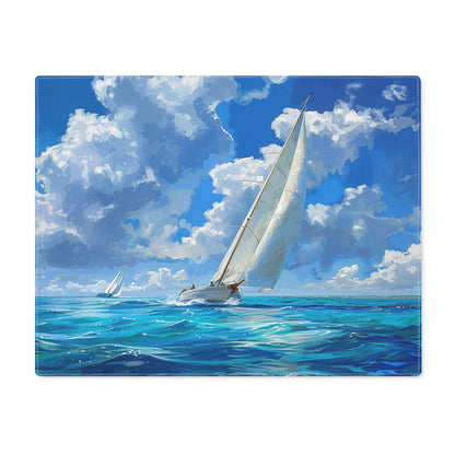Ocean Breeze Sailing Placemat - Sail into Serenity with Every Meal! Cotton Twill - 18" x 14"