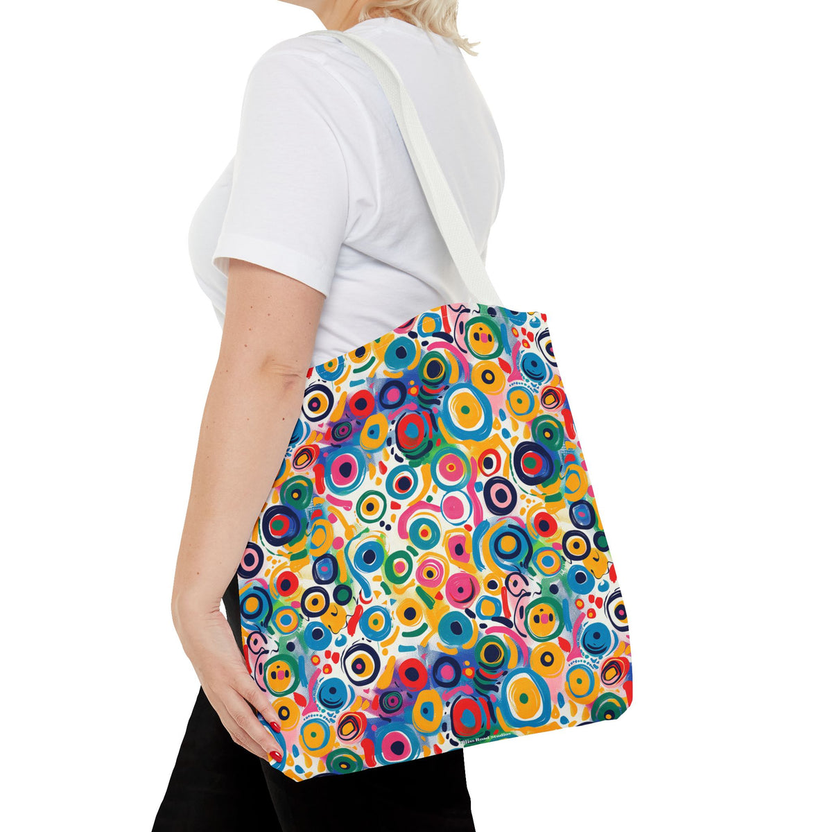 Pop Art Swirls Tote Bag - Swirl Your Way Through Life in Bold Style! Available in 3 sizes.