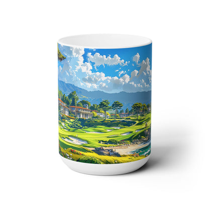 Pacific Cypress Golf Retreat Ceramic Mug - 15 oz - Sip in Style with our Coastal Golf Mug!