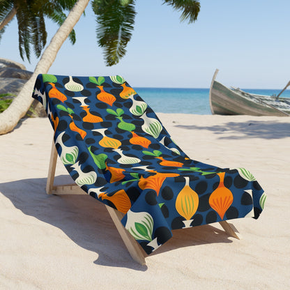 Mod Floating Vases Luxurious Designer Beach Towel -  Wrap Yourself in Retro Bliss! Available in 2 sizes.