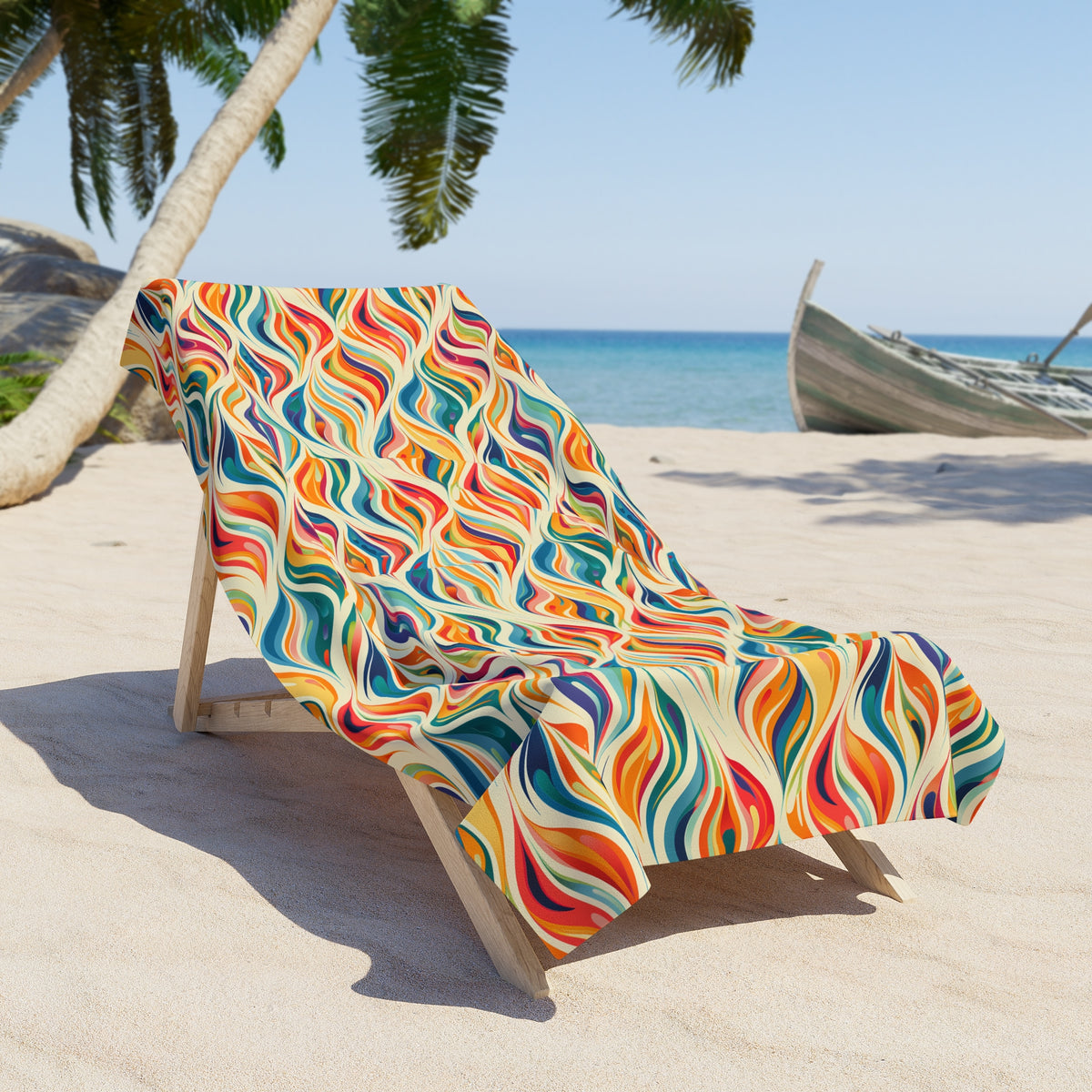 Modern Art Flames Luxurious Beach Towel - Ignite Your Style with Modern Art Flames! Available in 2 sizes.