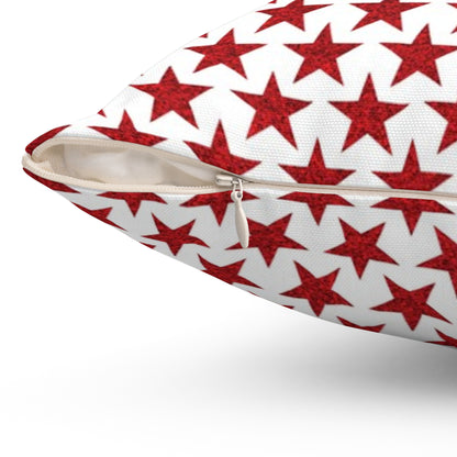 Star-Spangled Sparkle Square Throw Pillow - Spun Polyester - Double-Sided Print - Concealed Zipper - Available in 4 sizes.