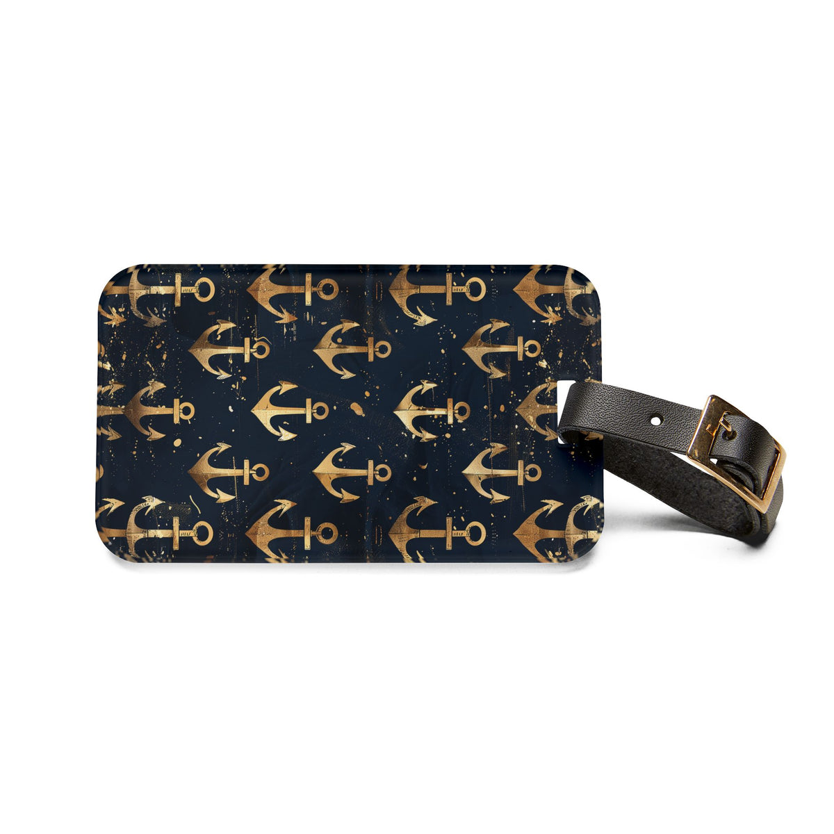 Golden Anchor Acrylic Luggage Tag - Set Sail in Style with Golden Anchor! Ahoy Mates!