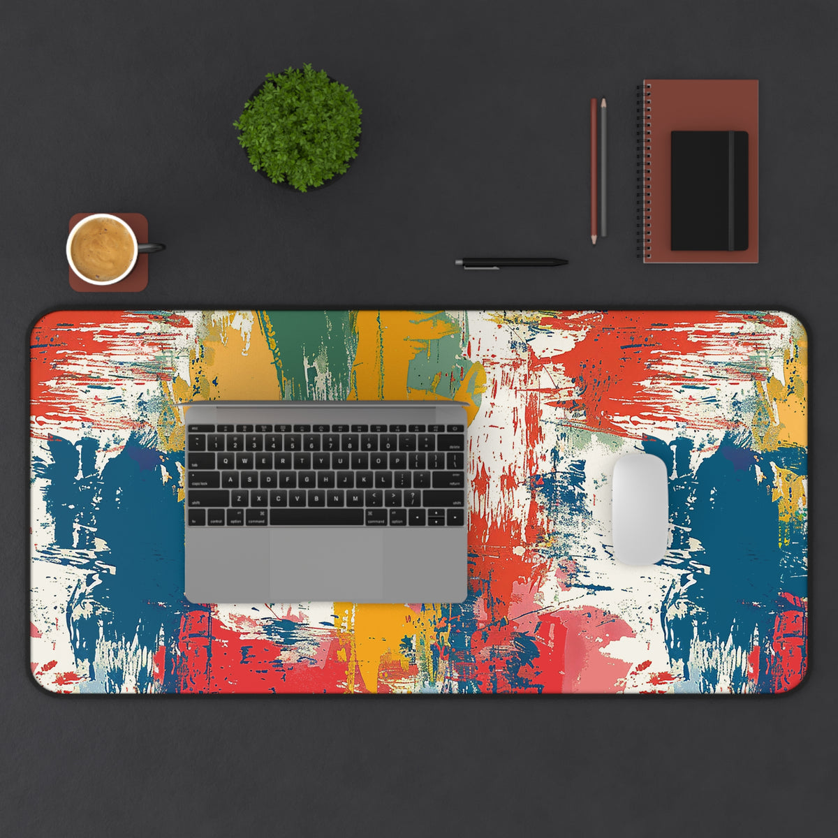 Paint Splash Palette Desk Mat (Desk Pad) - Add a Burst of Color to Your Workspace! Available in 3 sizes.