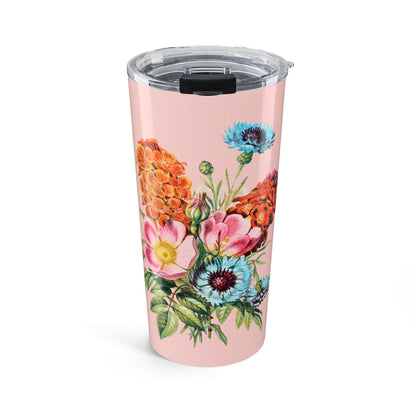 Vintage Botanical Floral Insulated Tumbler - 20 oz. Stainless Steel, Glossy Finish
