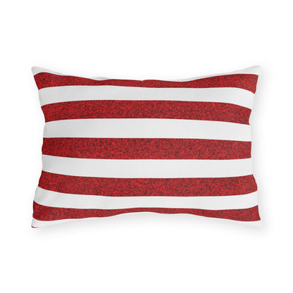 Sparkle Stripes Outdoor Lumbar Pillow - Spun Polyester - 20" x 14" - Double-Sided Print - Concealed Zipper