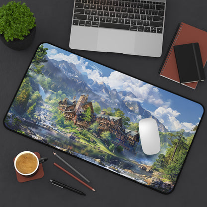 Grand Mountain Lodge Desk Mat (Desk Pad) - Luxury and Nature Unite at Your Desk! Available in 3 sizes.