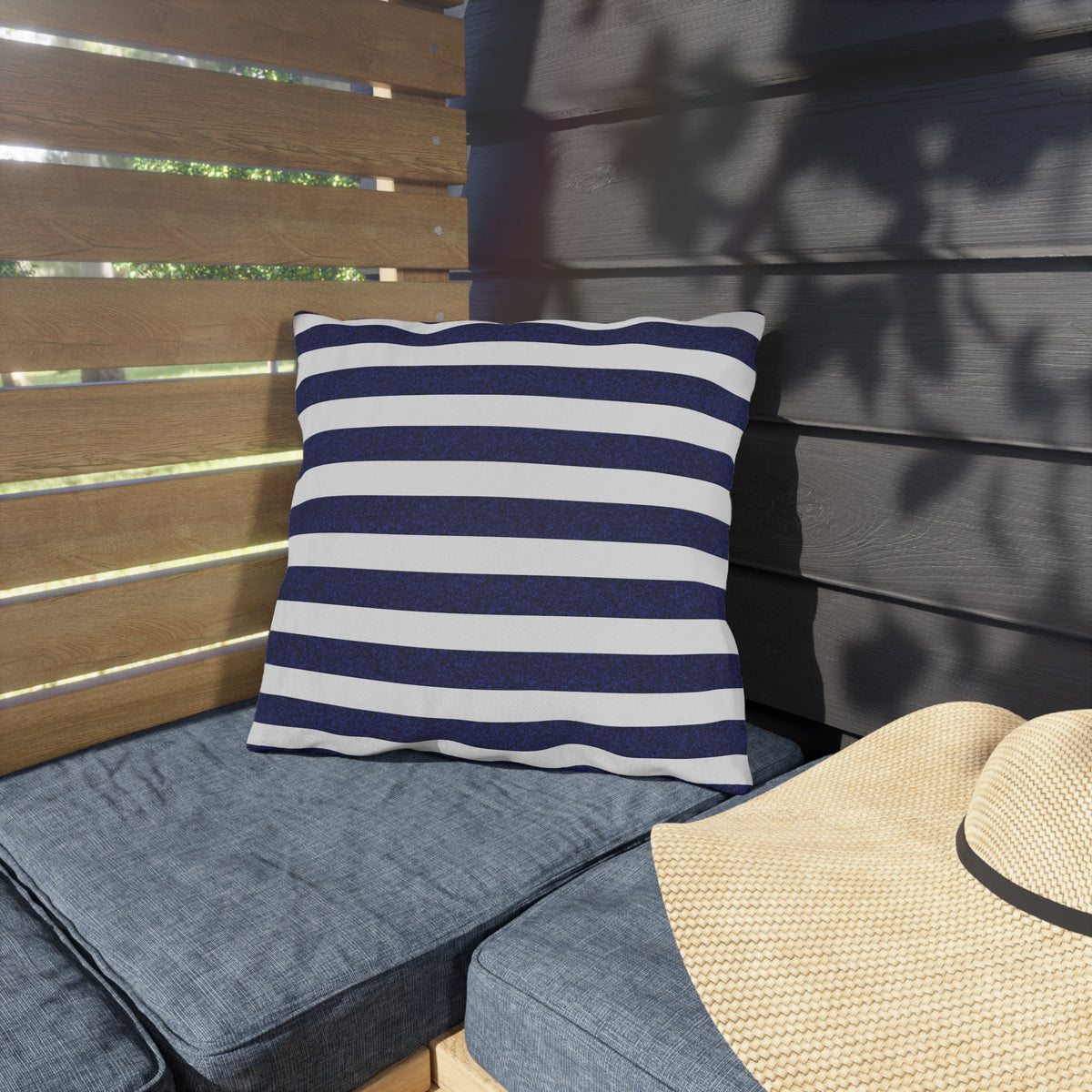 Classic Stripes Celebration Square Outdoor Pillow - Spun Polyester - Double-Sided Print - Concealed Zipper - Available in 3 sizes.