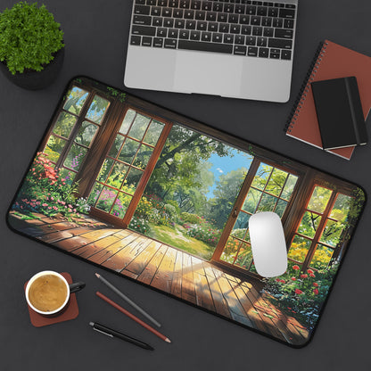 Spring Garden View Desk Mat (Desk Pad) - Bring the Tranquility of a Spring Garden to Your Workspace! Available in 3 sizes.