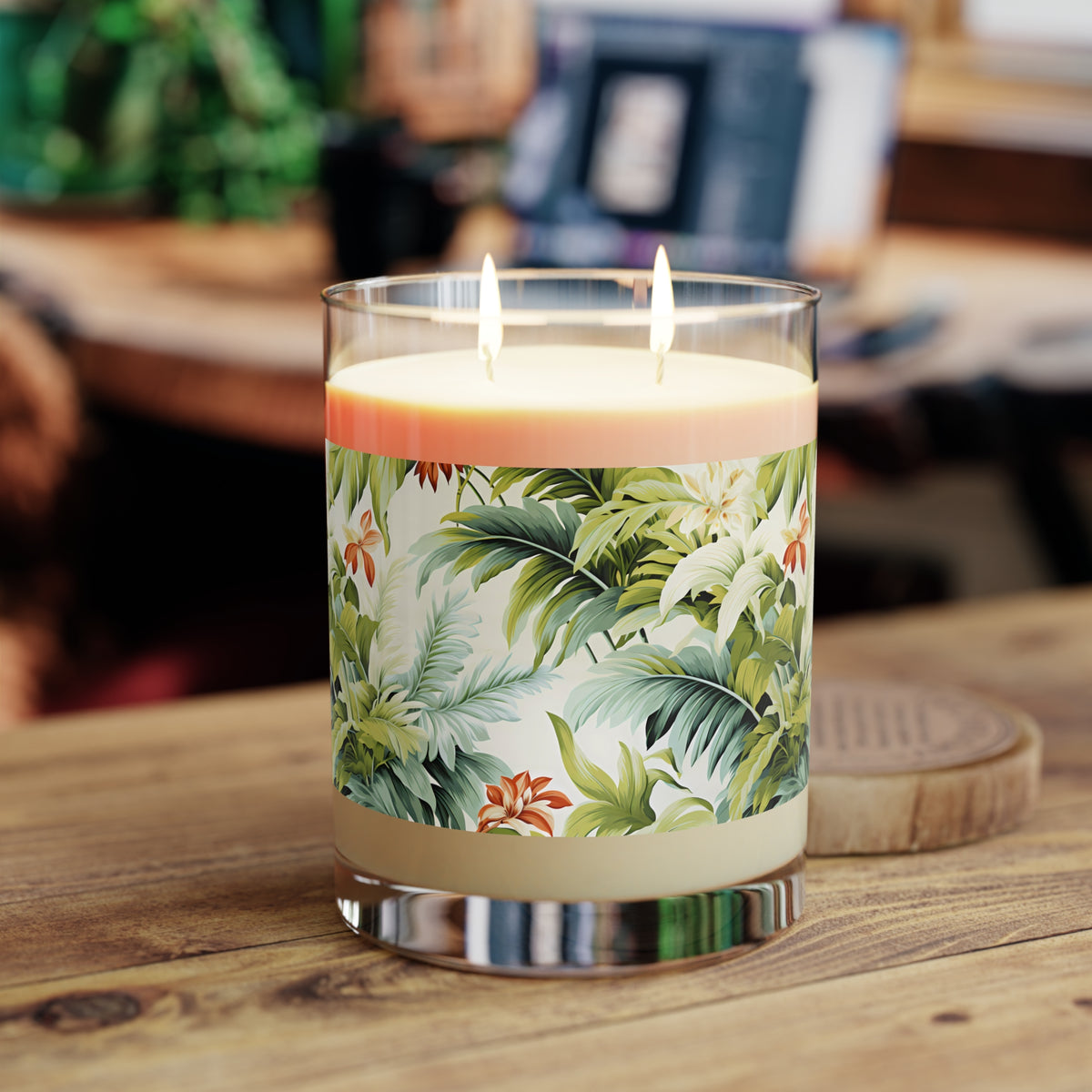 Tropical St. Lucia Palms 100% Soy Wax Scented Candle - 11 oz. Full-Glass, Phthalate-Free & Lead-Free - Three Fragrance Options