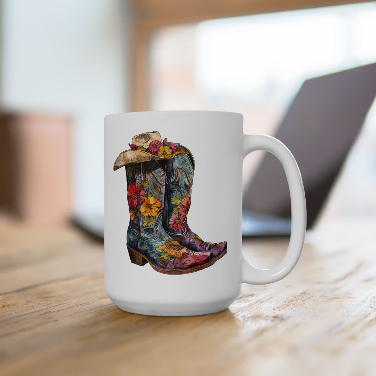 Legendary Lone Star Cowgirl Ceramic Mug - 15 oz - Sip the Spirit of Texas with Every Swig! Yee Ya!