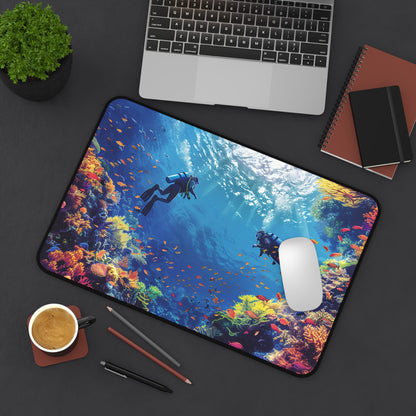 Cozumel Scuba Wonderland Desk Mat (Desk Pad) - Submerge Your Workspace in Underwater Splendor! - Available in 3 sizes.