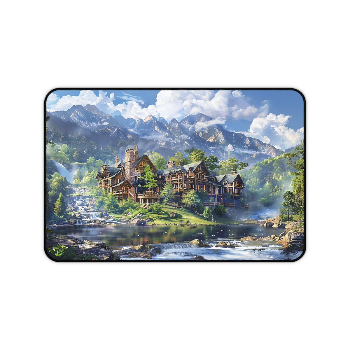 Grand Mountain Lodge Desk Mat (Desk Pad) - Luxury and Nature Unite at Your Desk! Available in 3 sizes.