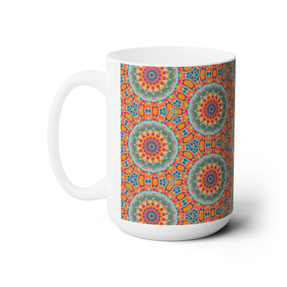 Golden Elegance Ceramic Mug - 15 oz - Art on Every Side, Morning Approved.