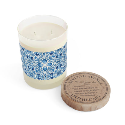 Dutch Blue Tile 100% Soy Wax Scented Candle - 11 oz. Full-Glass, Phthalate-Free & Lead-Free - Three Fragrance Options