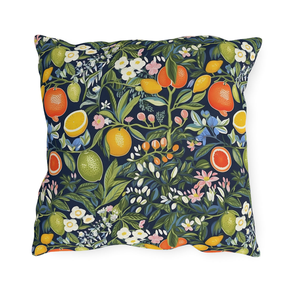 Magical Fruitiness Square Outdoor Pillow - Spun Polyester - Double-Sided Print - UV-Resistant - Water-Resistant - Available in 3 sizes.