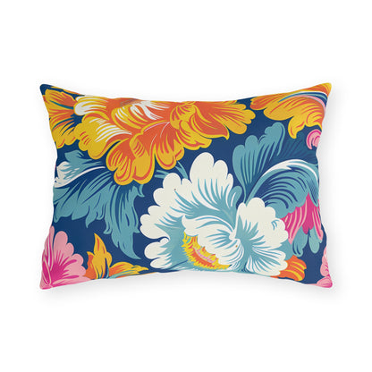 Chintz Charm Outdoor Lumbar Pillow - Spun Polyester - Double-Sided Print - UV-Resistant - Water-Resistant - Lumbar Size: 20" x 14"