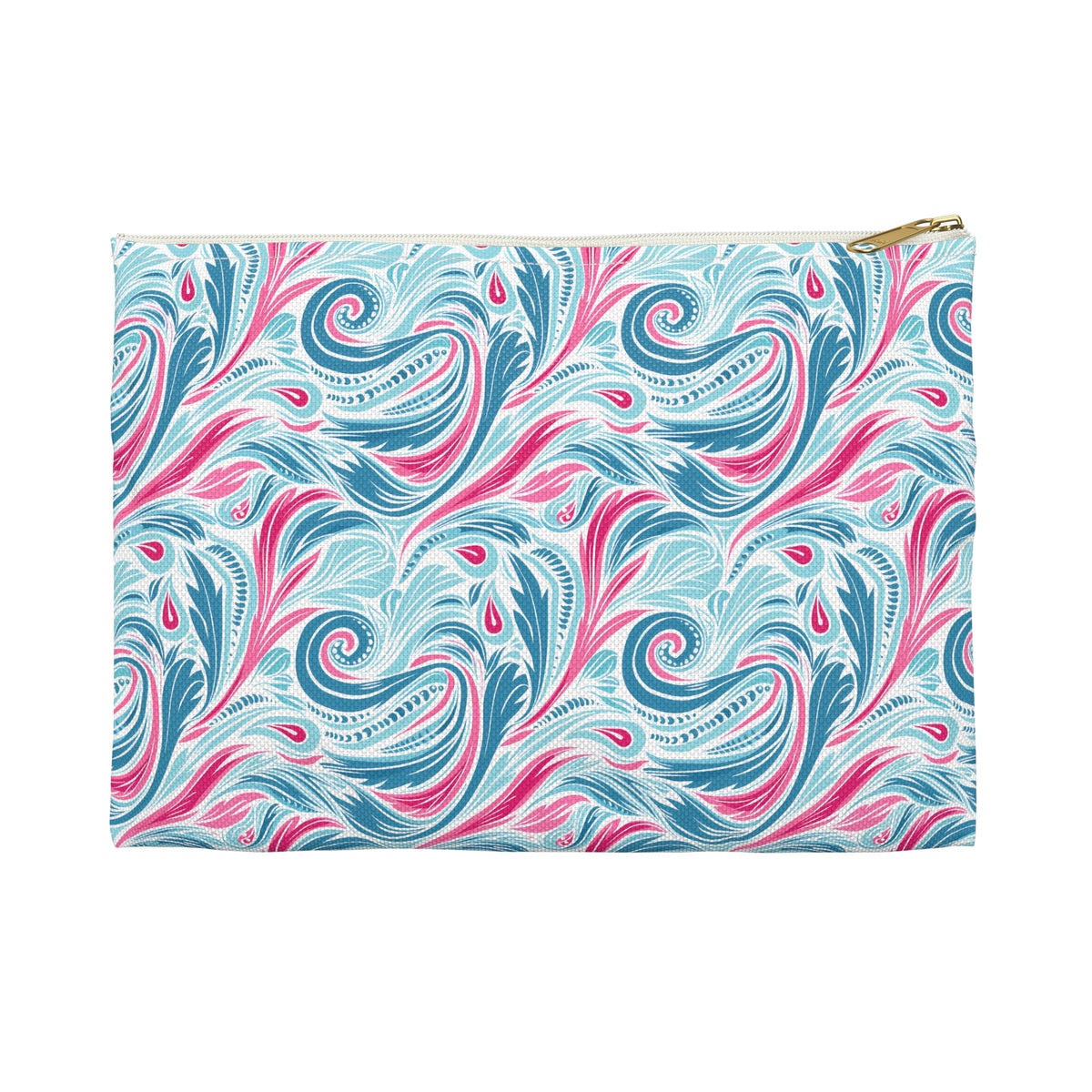 Teal Tide Twirl Accessory Pouch - Ride the Waves of Whimsy with Coastal Charm! Available in 2 sizes.