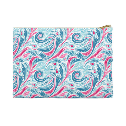 Teal Tide Twirl Accessory Pouch - Ride the Waves of Whimsy with Coastal Charm! Available in 2 sizes.