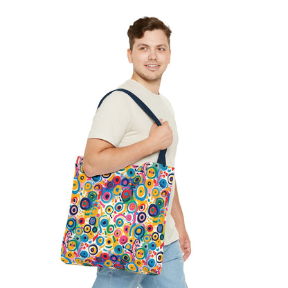 Pop Art Swirls Tote Bag - Swirl Your Way Through Life in Bold Style! Available in 3 sizes.