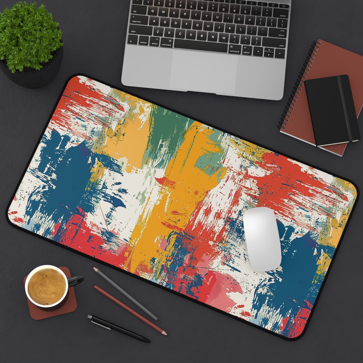 Paint Splash Palette Desk Mat (Desk Pad) - Add a Burst of Color to Your Workspace! Available in 3 sizes.