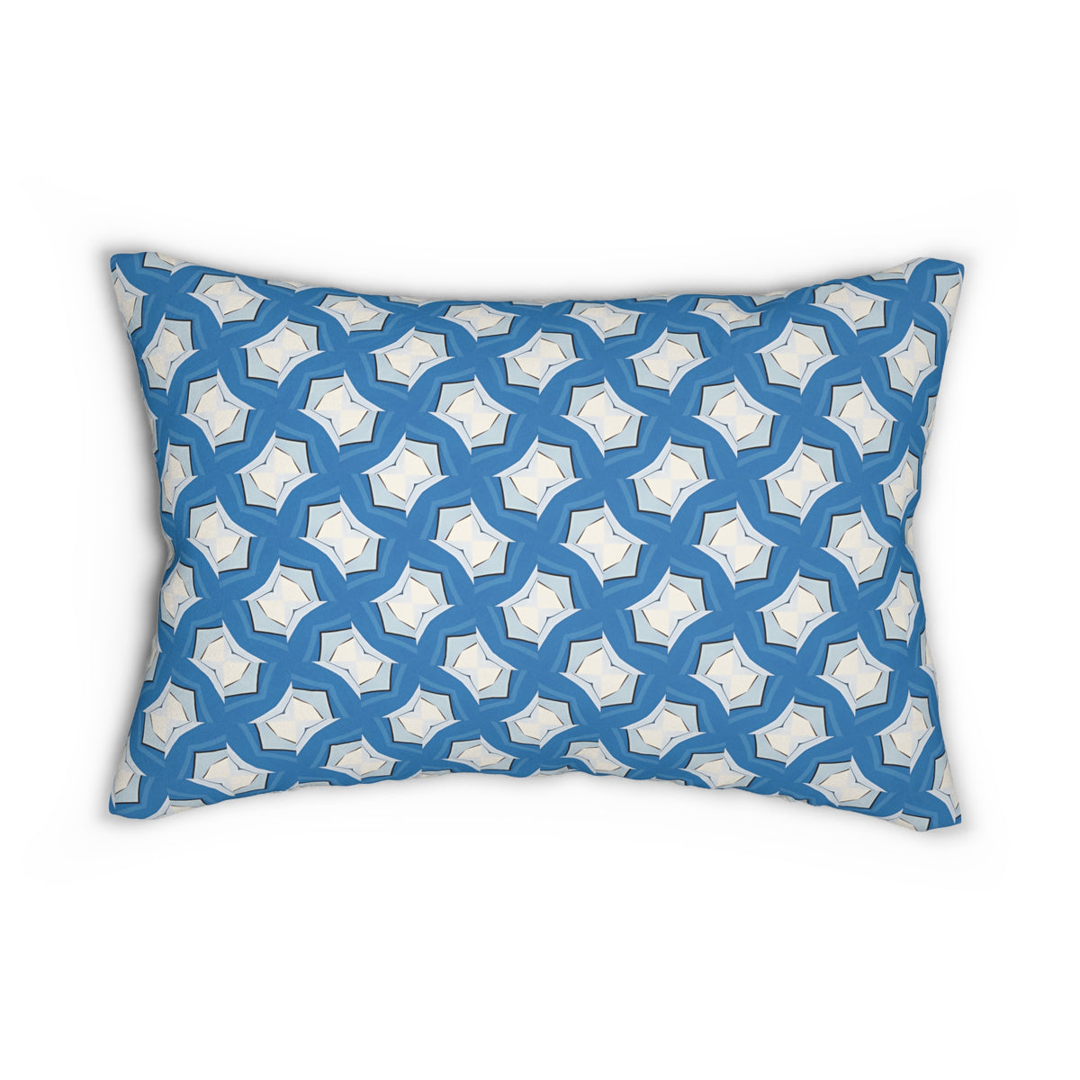 Modern Blue Geometric Tile Lumbar Pillow - Spun Polyester - 20" x 14" - The Square Throw Pillow's Matching Mate.