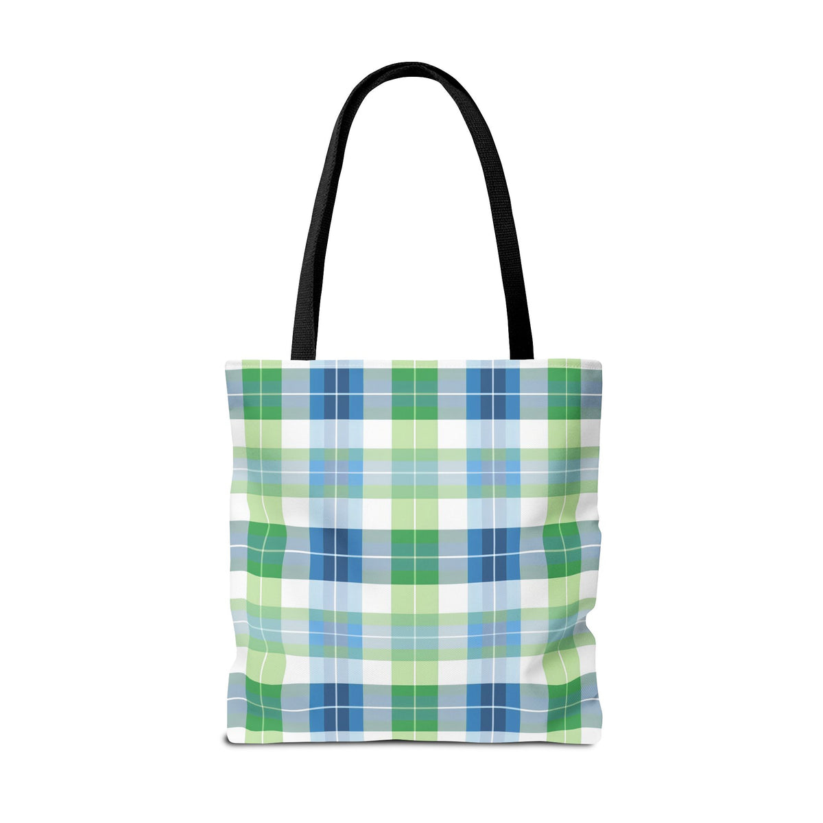 Spring Mist Plaid Tote Bag - Tote Your Essentials in Style - Fresh Plaid for Bright Days! Available in 3 sizes.