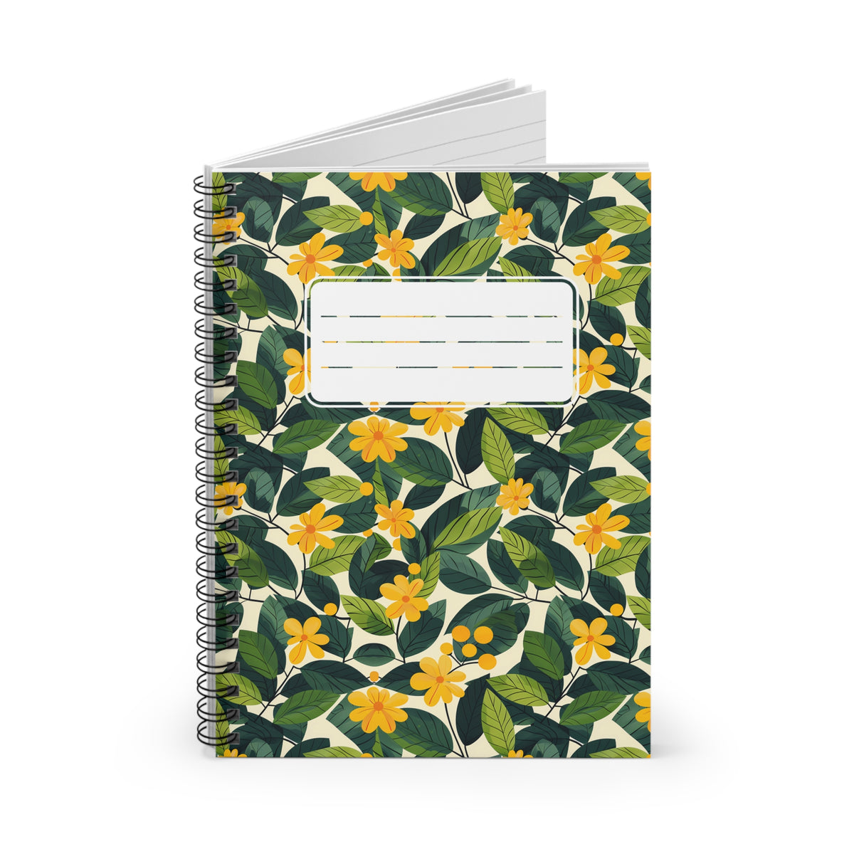 Sunshine Vines Chic Spiral Notebook - Ruled Line - A Notebook as Unique as You!