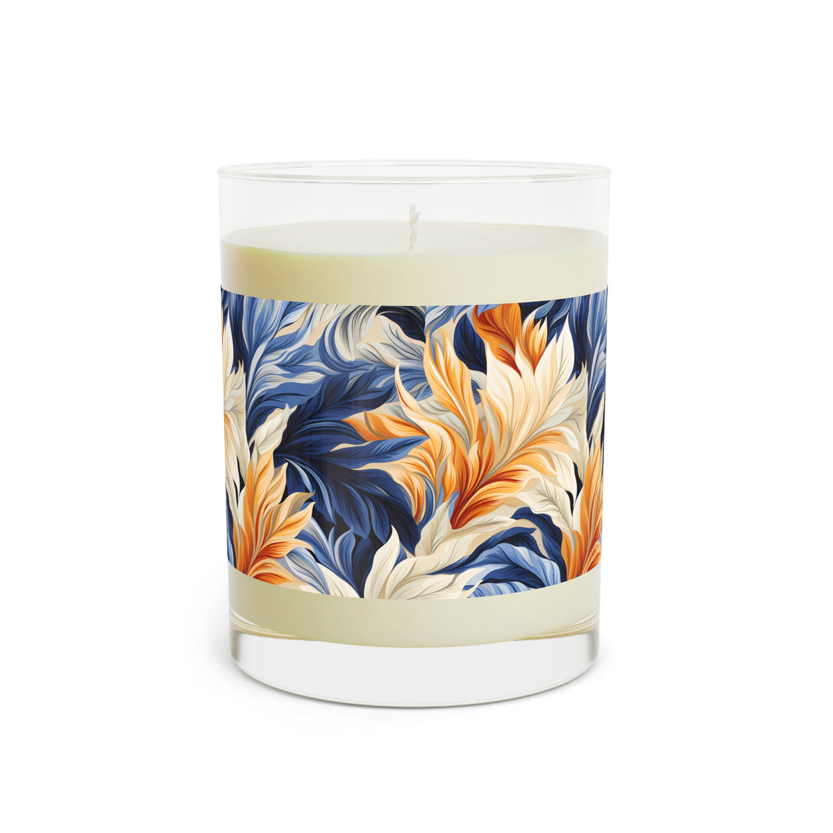 Feathered Fresco Fusion 100% Soy Wax Scented Candle - 11 oz. Full-Glass, Phthalate-Free & Lead-Free - Three Fragrance Options