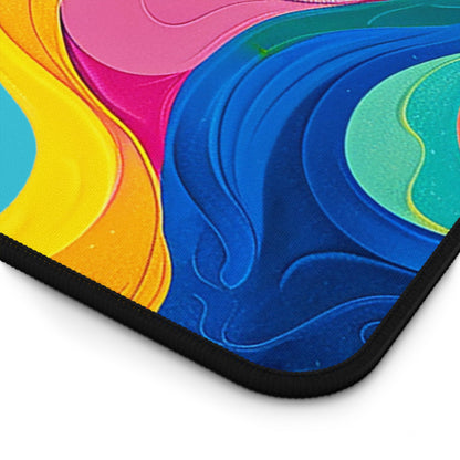 Wavelength Wonder Desk Mat (Desk Pad) - Let Waves of Color Energize Your Workspace! Available in 3 sizes.