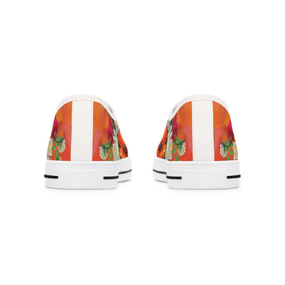 Blossom Blaze Ladies' Low Top Sneakers - Step into Blooming Beauty – Where Every Step is a Burst of Color!