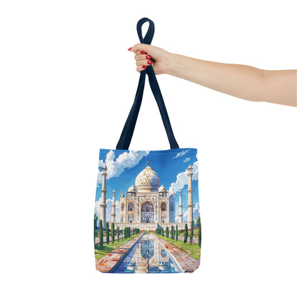Majestic Taj Mahal Reflection Tote Bag - Carry the Splendor of the Taj Wherever You Go! Available in 3 sizes.