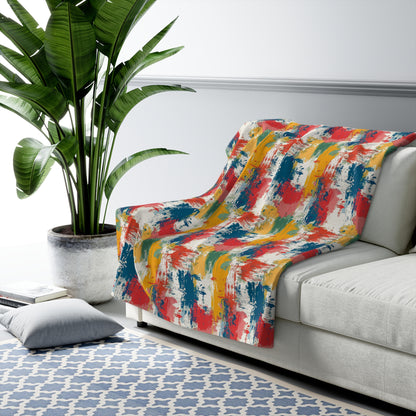 Paint Splash Palette Sherpa Fleece Blanket - Wrap Yourself in Art! Available in 2 sizes.