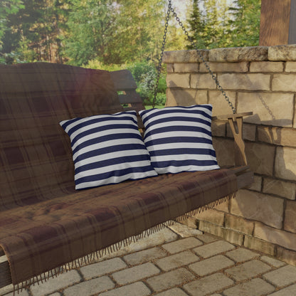 Classic Stripes Celebration Square Outdoor Pillow - Spun Polyester - Double-Sided Print - Concealed Zipper - Available in 3 sizes.