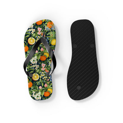 Noble Citrus Mosaic Flip Flops - 5/8" Thick Comfortable Summer or Winter Gym/Sauna Footwear for Men, Women.