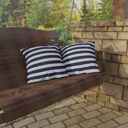 Classic Stripes Celebration Square Outdoor Pillow - Spun Polyester - Double-Sided Print - Concealed Zipper - Available in 3 sizes.