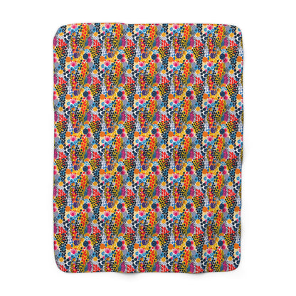ColorSplash Pop Sherpa Fleece Blanket - Wrap Yourself in a Burst of ARt - ColorSplash Pop Sherpa Fleece! Available in 2 sizes.