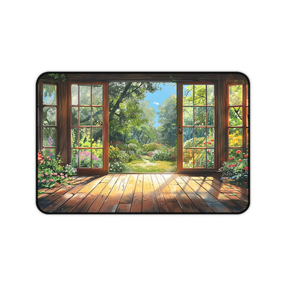 Spring Garden View Desk Mat (Desk Pad) - Bring the Tranquility of a Spring Garden to Your Workspace! Available in 3 sizes.