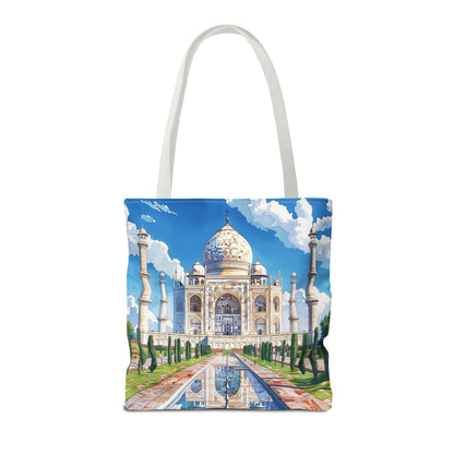 Majestic Taj Mahal Reflection Tote Bag - Carry the Splendor of the Taj Wherever You Go! Available in 3 sizes.