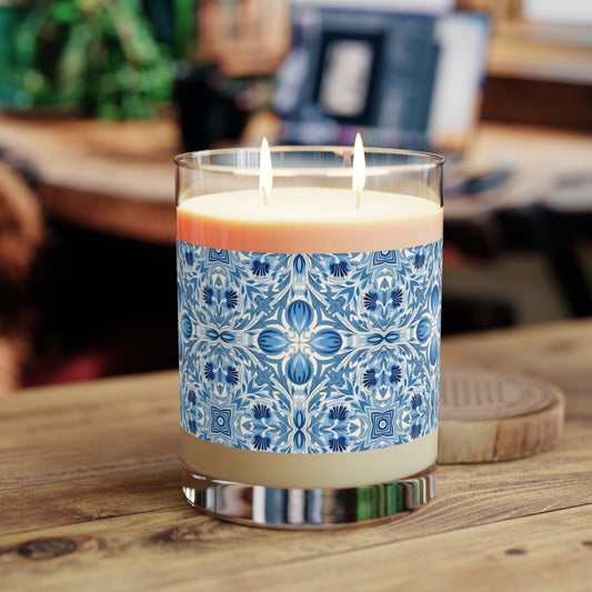 Dutch Blue Tile 100% Soy Wax Scented Candle - 11 oz. Full-Glass, Phthalate-Free & Lead-Free - Three Fragrance Options