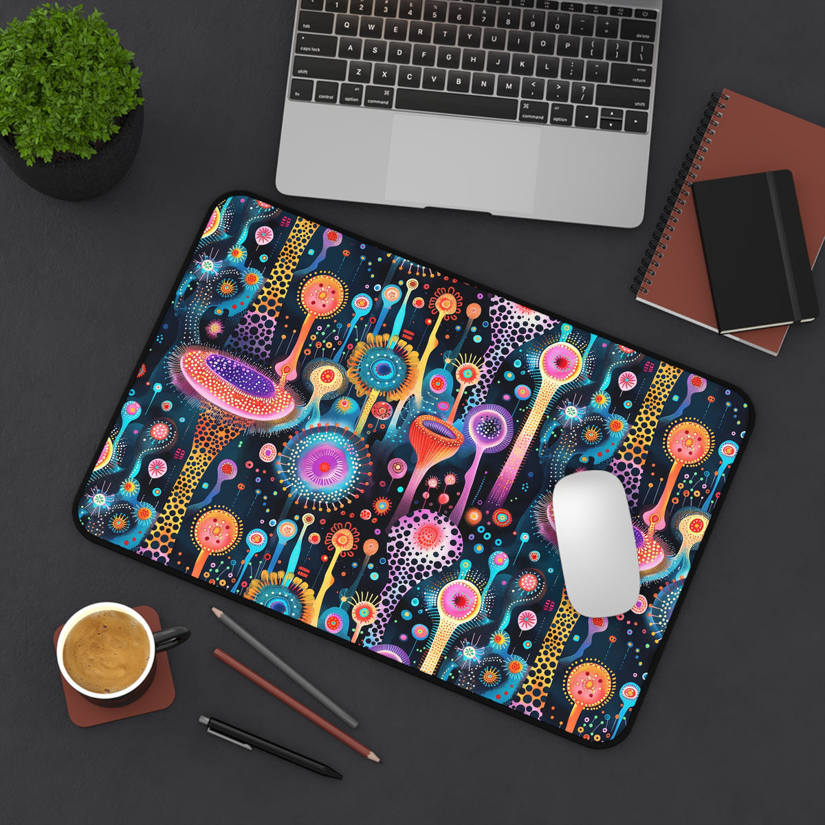 Surreal Seascape Forest Desk Mat (Desk Pad) - Step into a Futuristic Dreamscape! Available in 3 sizes.