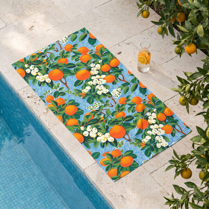 Citrus Blue Bliss beach towel — additional lifestyle scene